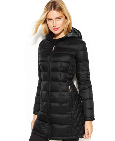 michael kors black long puffer coat|michael kors puffer coat packable.